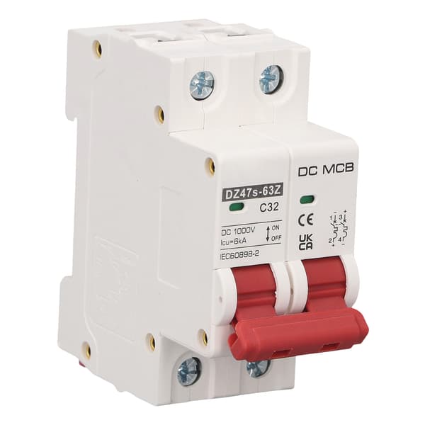 2P Lille afbryder 6000A brydeevne solcelleanlæg mini afbryder DC1000V 32A