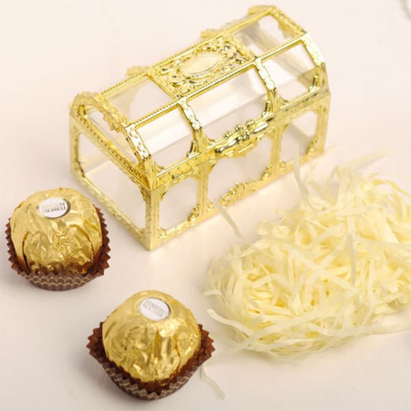 12 st bröllopsfavör socker chokladaskar bröllopsdekoration för bröllopsfödelsedag guld