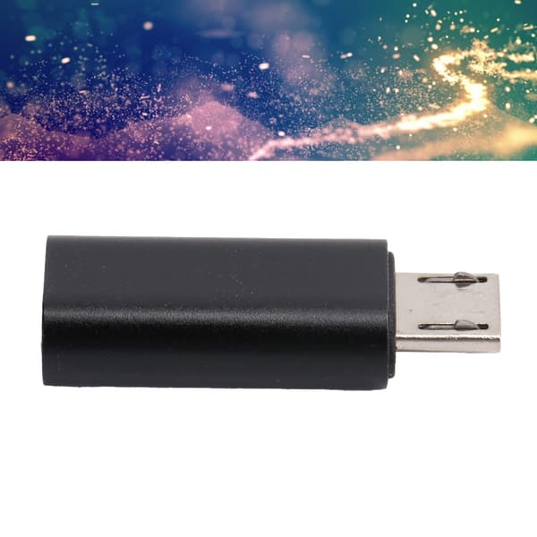 USB-C til Micro USB Adapter Konverter Hun til Han Opladningsdatakabel til Telefon (Sort)