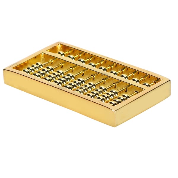Mini Messing Abacus 9 Stænger Kinesisk Tællelommeregner til Børn Voksne Samlerobjekt 1,5 tommer