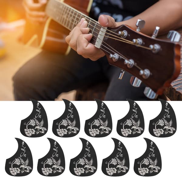10 st gitarrskyddsplattor PVC Akustisk gitarr Scratch Pickguard Stränginstrumenttillbehör Silver