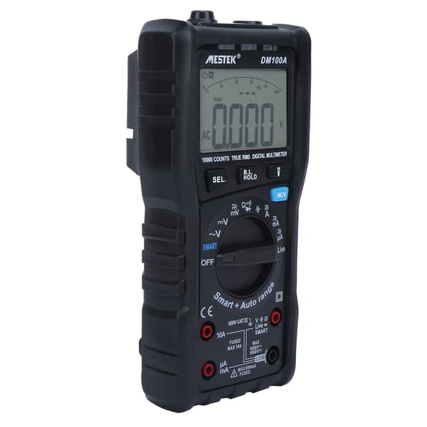 DM100A Digitalt Multimeter Ægte RMS Auto Range Voltmeter Amperemeter Ohm Tester 600V 10A
