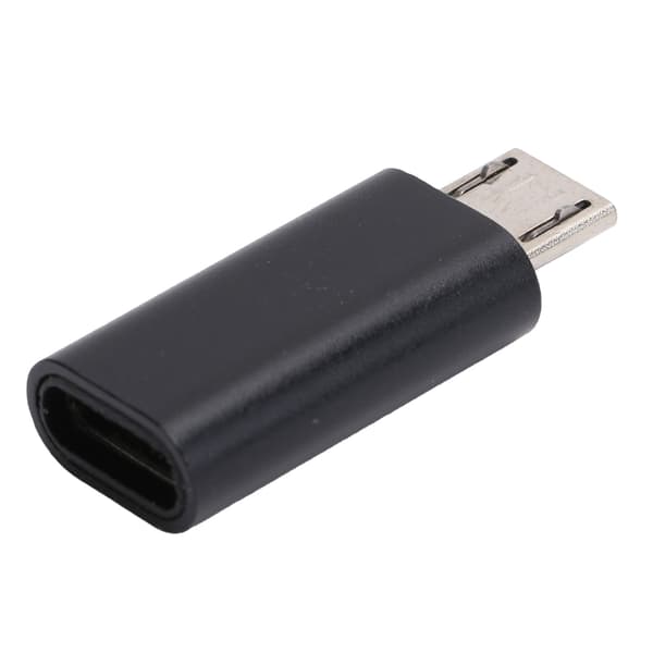 USB-C til Micro USB Adapter Konverter Hun til Han Opladningsdatakabel til Telefon (Sort)