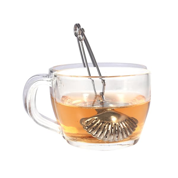 Sød te-infuser i rustfrit stål, bladsi, filterdiffuser, urtekrydderi, skalpincher