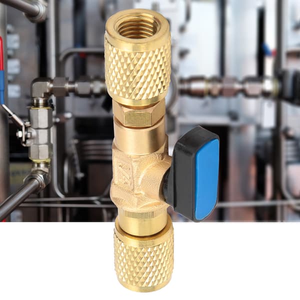Messing køle-kugleventiladapter kølemiddel-kugleventilforbinder G1/4''