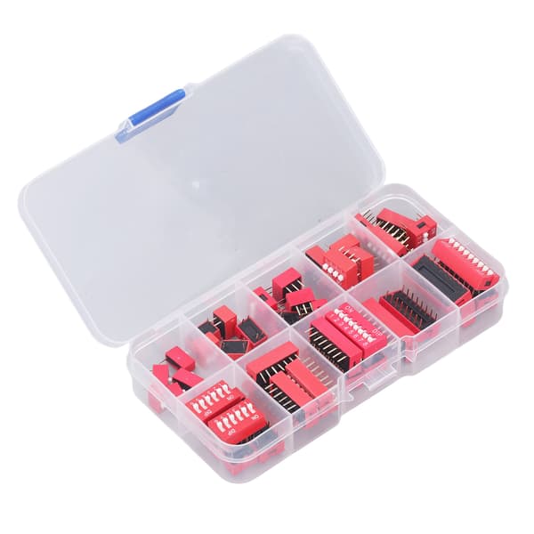 45 st Dip Switch Assorted Kit On Off Toggle 2.54mm Range 1 2 3 4 5 6 7 8 9P för kopplingsplattor
