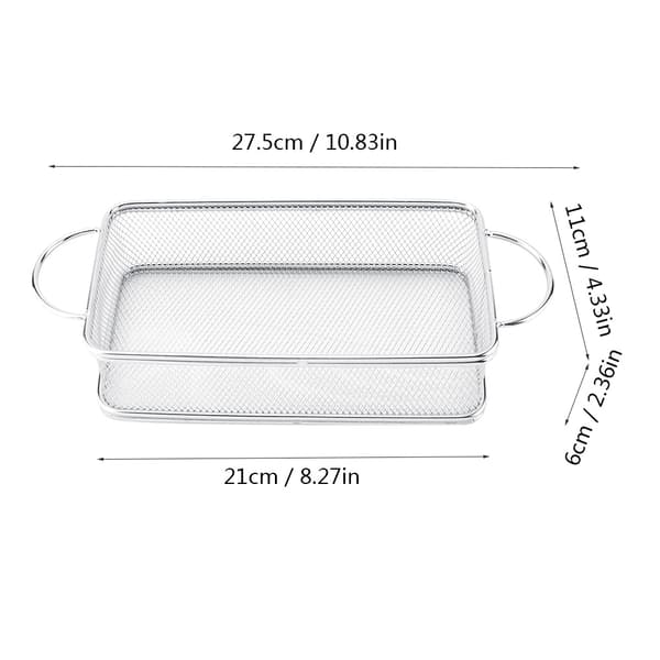 Friturekurv i rustfrit stål Multifunktionel netfriturekurv (27*12*6cm)
