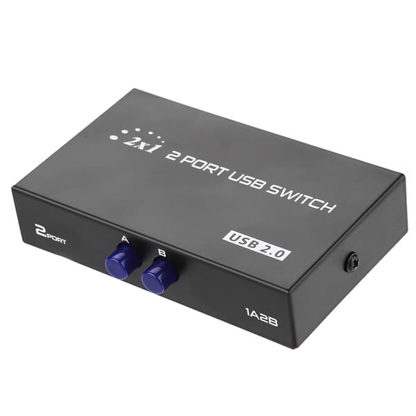 USB 2.0 2-ports manuel KVM-switchboks til deling af pc-printer, scanner og perifert udstyr