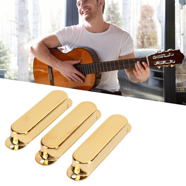 3 st elgitarr single coil pickup-skydd koppar musiktillbehörssats guld