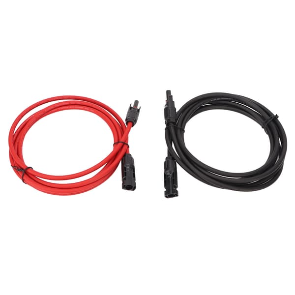 1 par solcellsförlängningskabel 6mm² PPE kopparisolerad solpanelkabeladapter för husbil PV-system 6m / 19.7ft