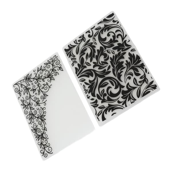 Prægefolder Sæt 2-pak Blomsterblad Tekstur Stencils til Kortfremstilling DIY Scrapbooking, Holdbart Plast Håndværksværktøj