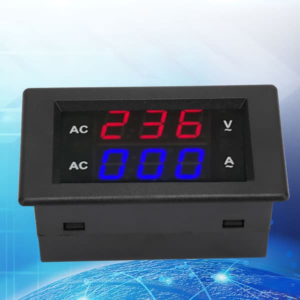 LED Digital Display AC 100~300V Voltmeter 0-100A Amperemeter (Rød blå)
