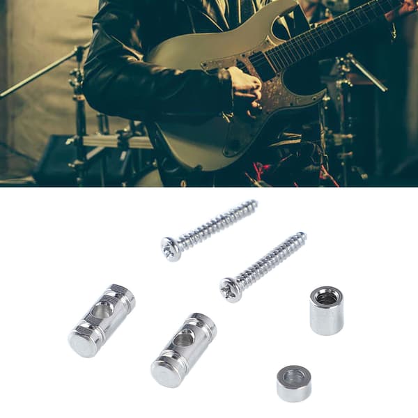 6x Elgitarr Roller Strängträd Guide Hållare Metall Silver Tillbehör