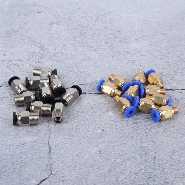 20 stk. lige pneumatisk fitting Push Connect til Bowden Ex 3D-printere PC4-M10/PC4-M6