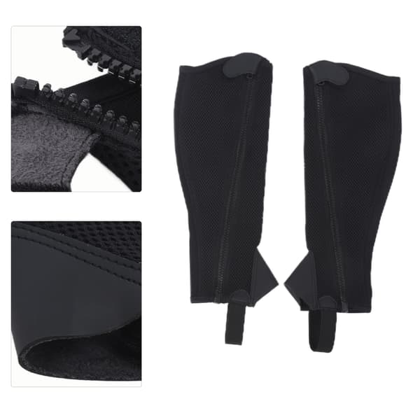 2-pack svarta mesh-halvchaps för barn – flexibla ridbenskydd, hästskydd