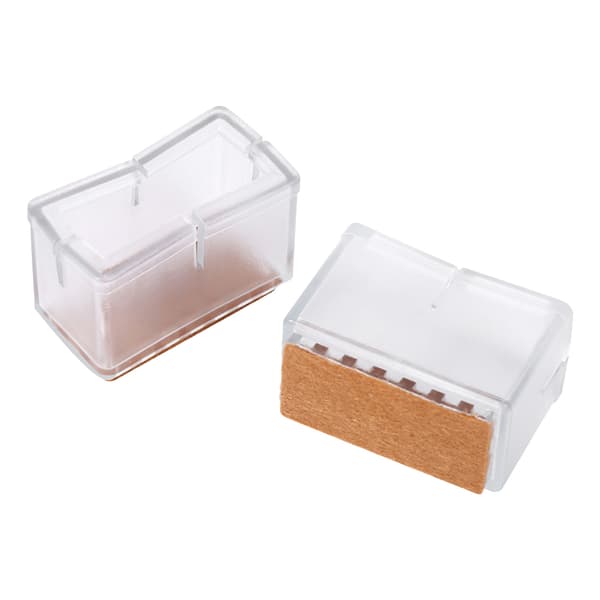 8 st / set stolsbensskydd rektangulära möbelbensskydd med gummisula (transparent)