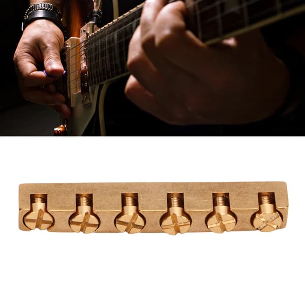 1-pack justerbar gitarrsadel i mässing med 6 strängar, reservdel för basgitarr