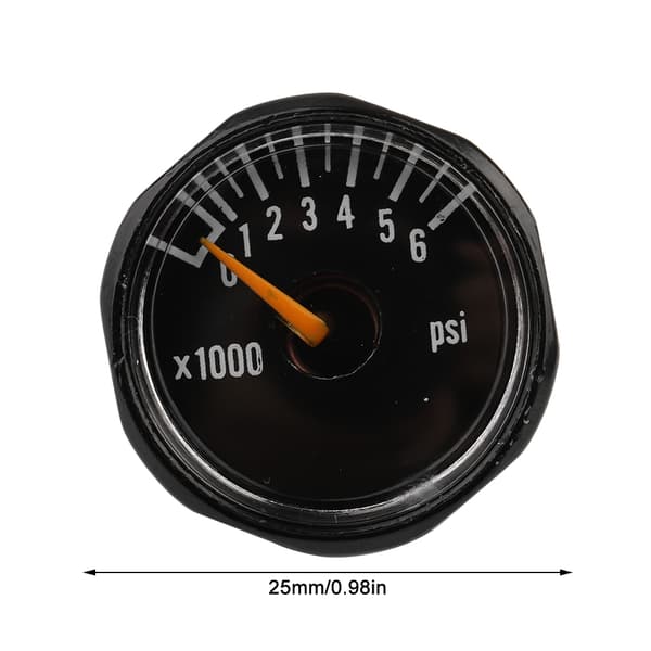 1/8\" NPT Precision CO2-tryckmätare, Mini Koldioxidmanometer, 6000 PSI, Mässingskoppling