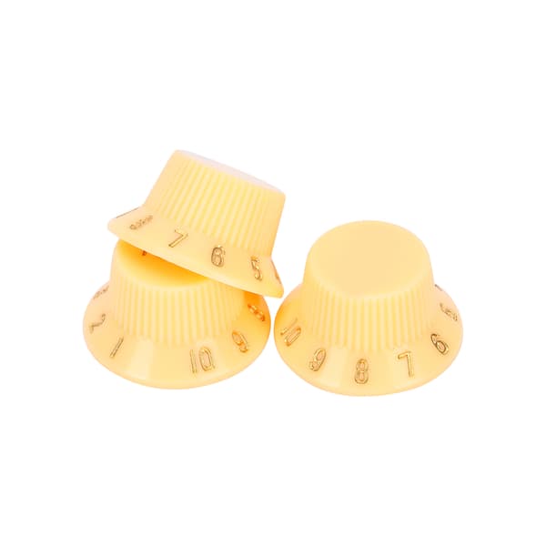 3 st gräddvita plastgitarr bas volym tonkontroll rattset 25 mm diameter 13,2 mm höjd för elgitarr och bas