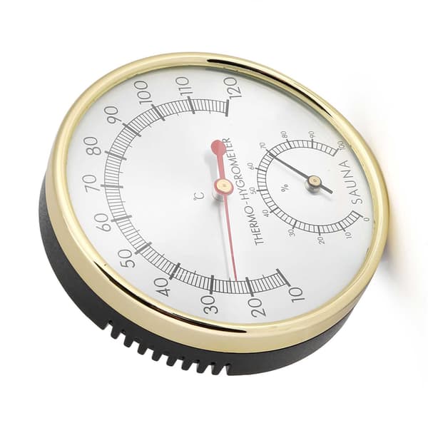 Termometer Hygrometer med metallurtavla, Hygrotermometer för basturum
