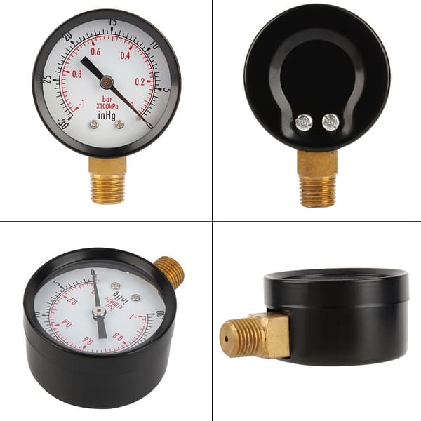 2\" Vakuumtryckmätare för luftkompressor vatten olja gas 1/4\" NPT Nedre montering MF