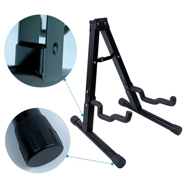 Vikbart A-ram gitarrställ i metall, kompakt instrumenthållare med EVA-bomullsdyna 380x120mm 1-pack