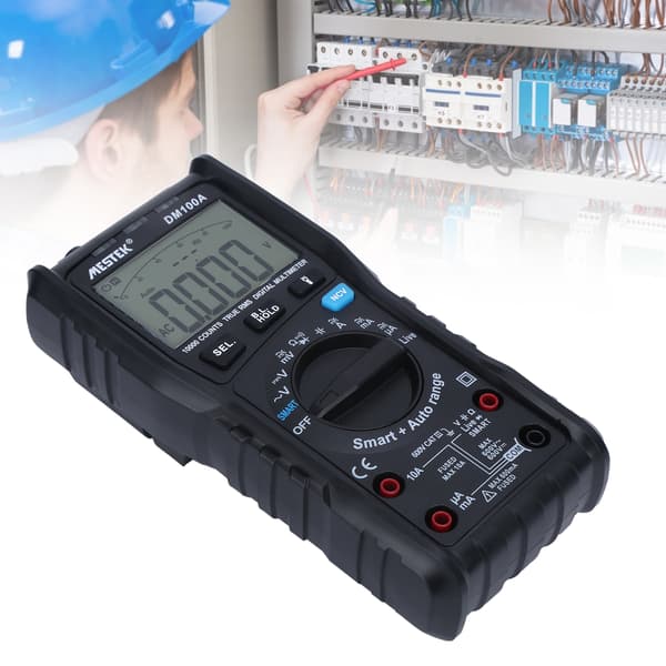 DM100A Digitalt Multimeter Ægte RMS Auto Range Voltmeter Amperemeter Ohm Tester 600V 10A
