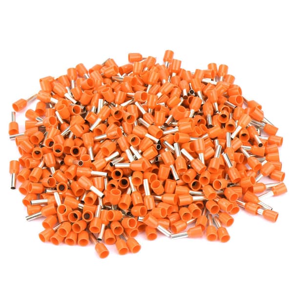 500 stk./sæt E2508 koldpressede terminalrør isolerede terminaler kabelstik (orange)