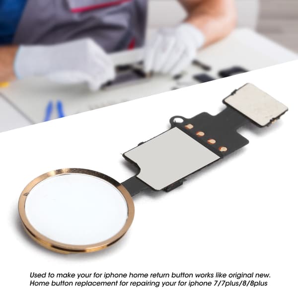 Hjemknap Flexkabel Erstatning til iPhone 7 7 Plus 8 8 Plus Guld Returknap Modul