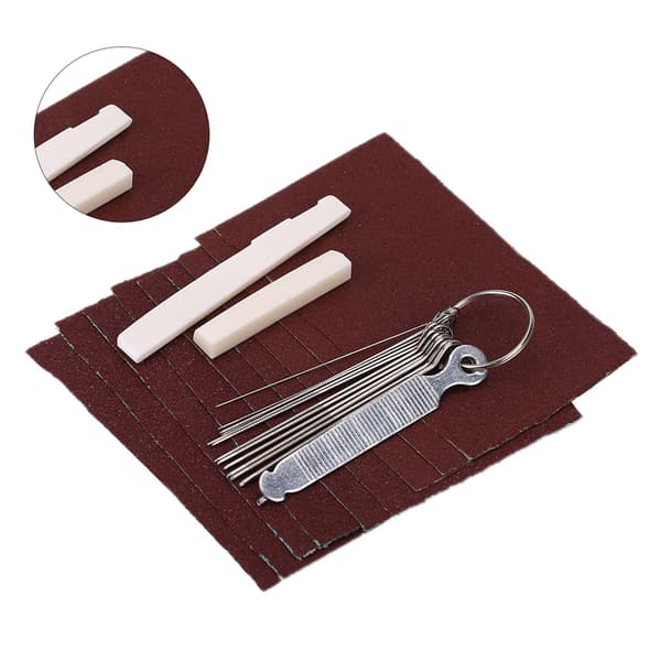 Guitar Bone Bridge Saddle Nuts Sandpaper File Set DIY Luthier Tool Kit