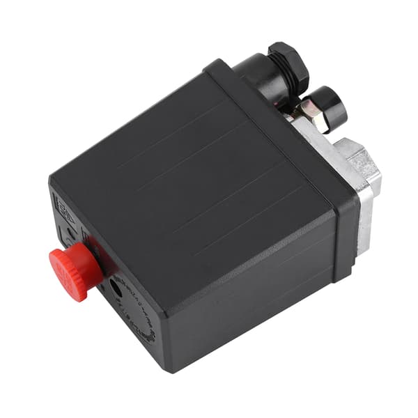 Luftkompressor Tryckkontrollbrytare Ventil Regulator 90-120 PSI med Dubbla Mätare