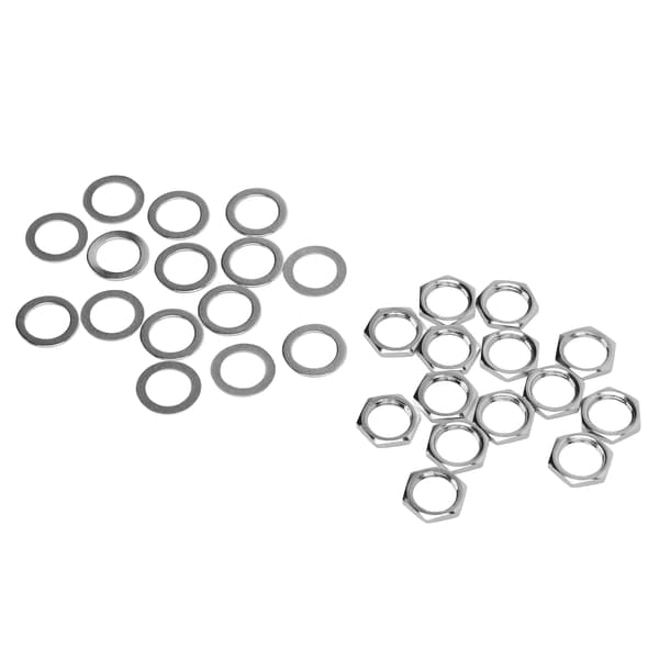 G3/8 invändig gänga muttrar metallbricka kit instrumentjackfästen för elgitarr bas silver