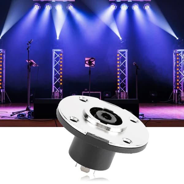 10x Cirkulær Metal EU-stil 4-bens XLR Audio Adapter Hun Panelmontering