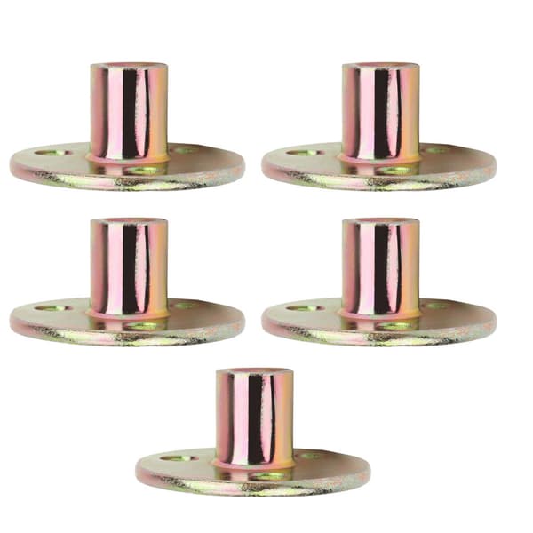 5 st T-mutter fläns 3 hål galvaniserat järn möbelfixering T-rund basmutter M6