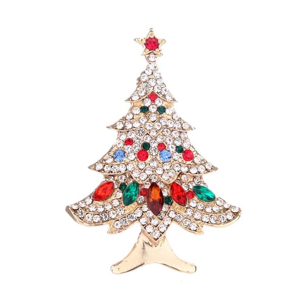 Nytt mode julgran legering strass brosch stift kläder tillbehör