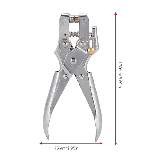 Silver Steel Multi-Purpose Punch Pliers 60# Electroplated Eyelet Hole Puncher Tool