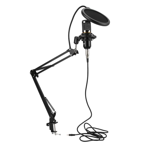 Kondensatormikrofonsæt USB med fleksibel arm BM800 til pc-desktop-bærbar computer (sort sort)
