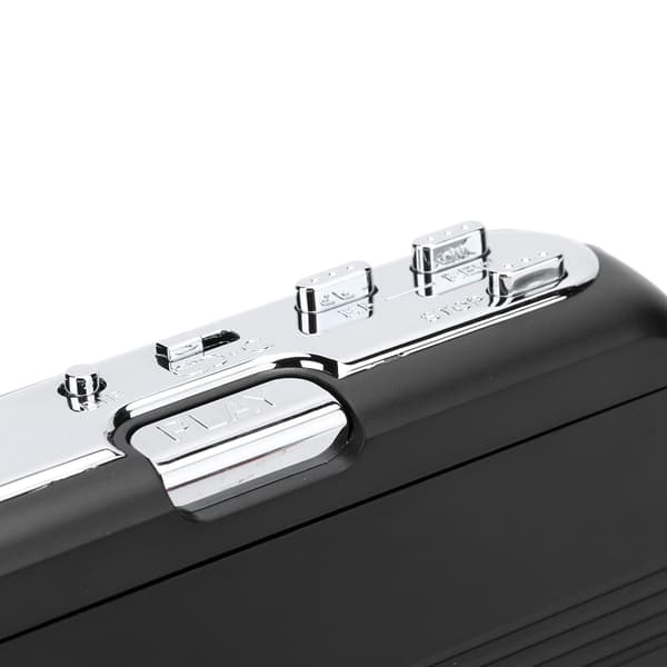 Bærbar Bluetooth Kassetteafspiller med FM-radio, Auto Reverse, Sort