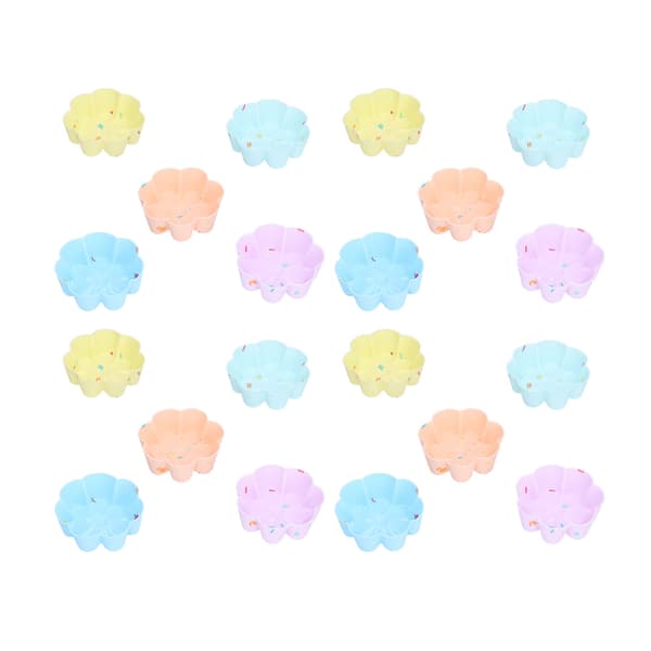 20 st muffinsformar i silikon, muffinsformar, gelépuddingformar, 7-bladig blomset