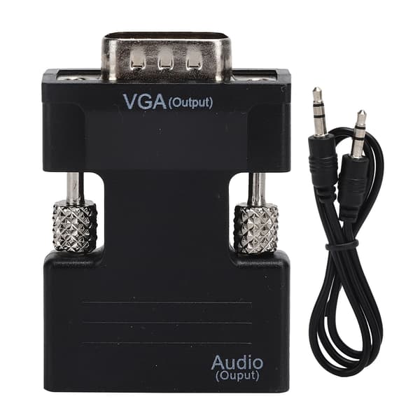 HDMI til VGA-konverteradapterkabel, hun til han, HD-video og lyd, sort