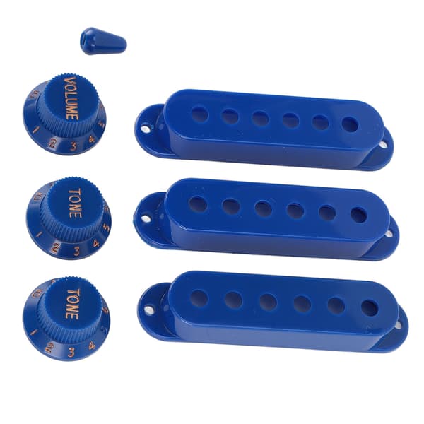 3x ABS Single Coil Pickup Covers + 3 Volume/Tone Knobs + 1 Switch Tip til Elguitar SSS Kit