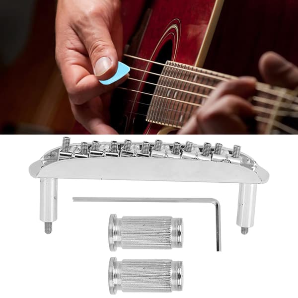 Gängad sadelgitarrbryggbyte för Mustang Jag J master Style gitarrer (silver)