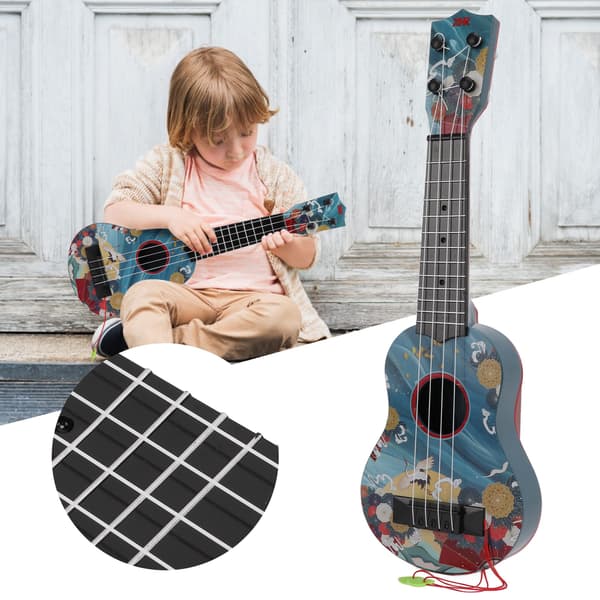Barnleksak Ukulele Mini Plastgitarr Musikinstrument för förskolebarn PresentBlå