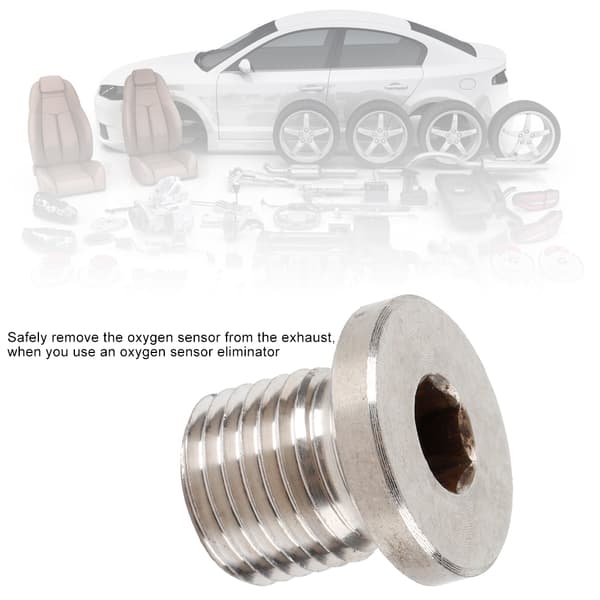 M12 1.25mm iltsensorhætte, O2 Lambda Delete Plug, sort metal, til motorcykler og biler