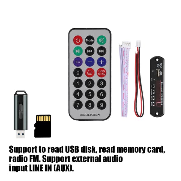 Bluetooth 5.0 MP3-afspillerkort, tabsfri WMA WAV APE-dekoder, FM-radio, understøttelse af USB-flashdrev