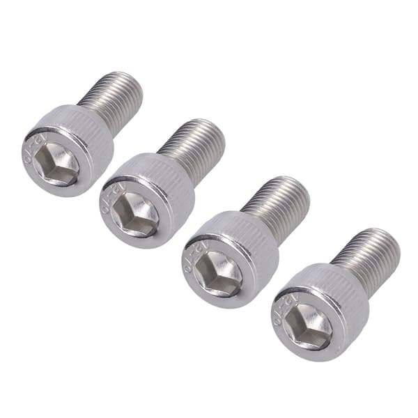 4 stk. unbrakobolte A2 rustfrit stål 1,25 mm fin gevind fastgørelseshardware M10x20