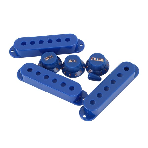 3x ABS Single Coil Pickup Covers + 3 Volume/Tone Knobs + 1 Switch Tip til Elguitar SSS Kit