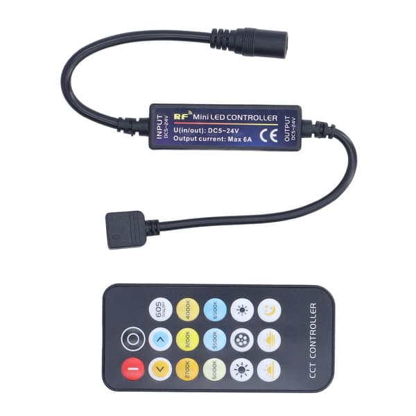 Mini RF lysdæmperkontrol LED farvetemperaturcontroller 17 taster strip lyscontroller