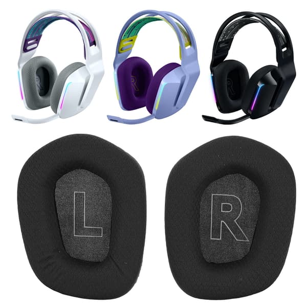 Erstatningsørepuder til G733 Headset, Åndbart Mesh, Støjisolerende, Bløde Hukommelsesskumspuder, Sort, 1 Par
