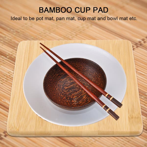 Bambu Kopp Gryta Diskunderlägg Värmebeständig Bordsmatta Placemat S